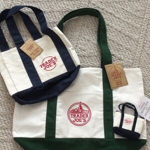 Trader Joe's Canvas Tote Bag Trio